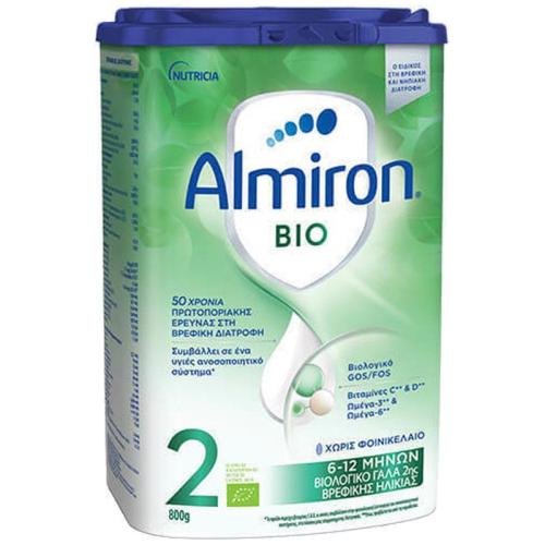 Nutricia Almiron Bio 2 Βιολογικό Γάλα 2ης Βρεφικής Ηλικίας για Υγιή, Τελειόμηνα Βρέφη Από 6-12 Μηνών Χωρίς Φοινικέλαιο 800g